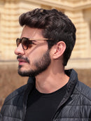 Óculos de Sol redondo/ Marrom Camuflado-Acetato