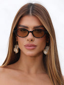 Óculos de Sol Oval Lupita 3.0 - Laranja Preto - Acetato