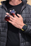 Óculos de Sol redondo/ Marrom Camuflado-Acetato