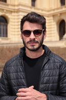 Óculos de Sol redondo/ Marrom Camuflado-Acetato