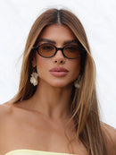 Óculos de Sol Oval Lupita 3.0 - Laranja Preto - Acetato