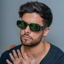 Óculos de Sol Retangular Diamond Unixex/ Preto degradê