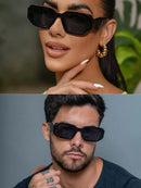 Óculos de Sol Retangular Diamond Unixex/ Preto degradê