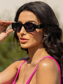 Óculos de Sol Retangular Diamond Unixex/ Preto degradê